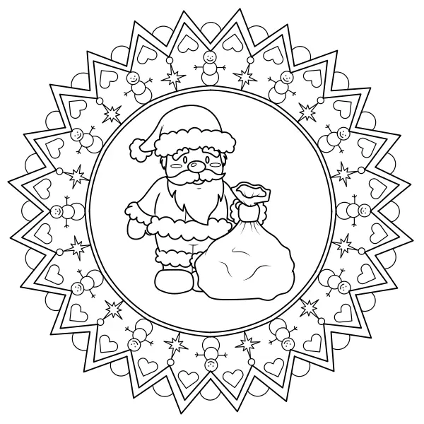 Mandala met Sinterklaas | Online kleurplaten voor kinderen