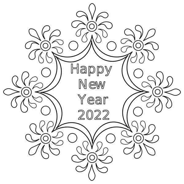 Mandala – Gelukkig nieuwjaar 2022 | Online kleurplaten voor kinderen