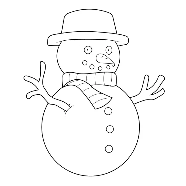 Sneeuwpop | Online kleurplaten voor kinderen