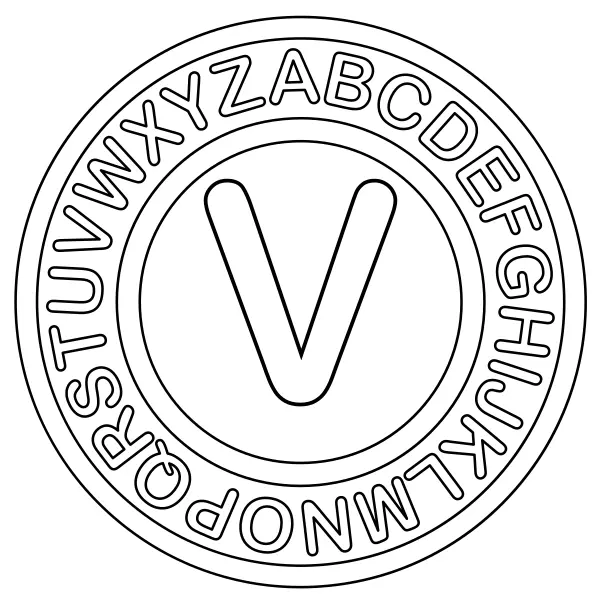 De letter V | Online kleurplaten voor kinderen
