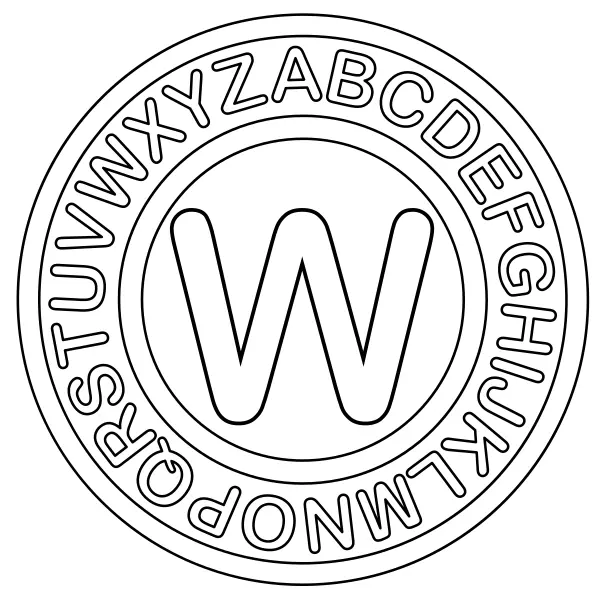 De letter W | Online kleurplaten voor kinderen