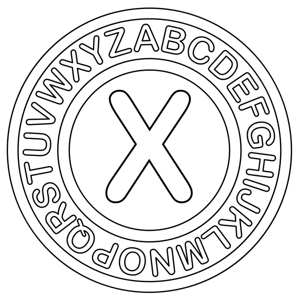 De letter X | Online kleurplaten voor kinderen