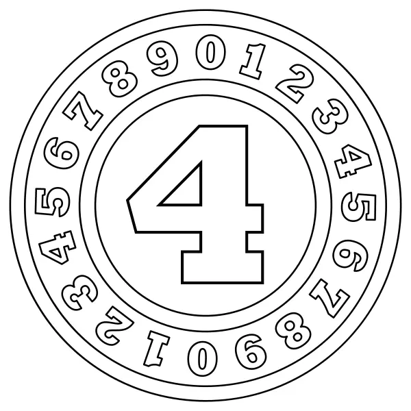 Nummer 4 | Online kleurplaten voor kinderen