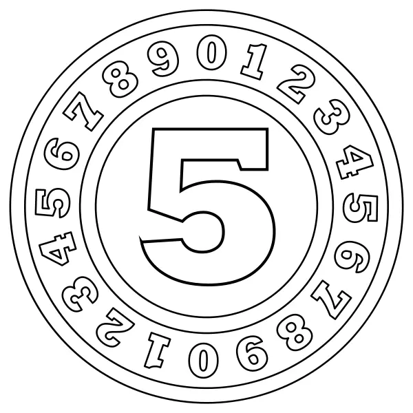 Nummer 5 | Online kleurplaten voor kinderen
