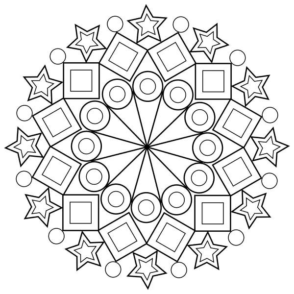 Geometrische mandala | Online kleurplaten voor kinderen