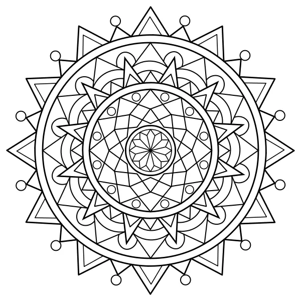 Driehoekige mandala | Online kleurplaten voor kinderen