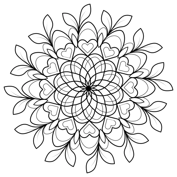 Natuurlijke mandala | Online kleurplaten voor kinderen