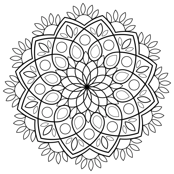 Mandala van bloemblaadjes | Online kleurplaten voor kinderen