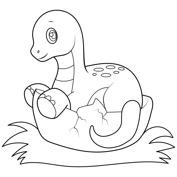 Dinosaurus – Kleine diplodocus | Online kleurplaten voor kinderen
