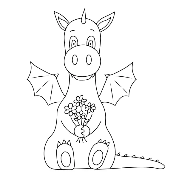 Slangplant met bloemen | Online kleurplaten voor kinderen