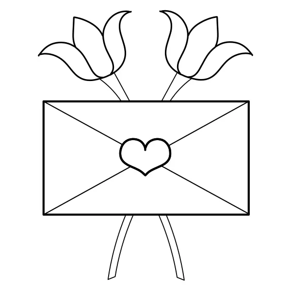 Liefdesbrief | Online kleurplaten voor kinderen