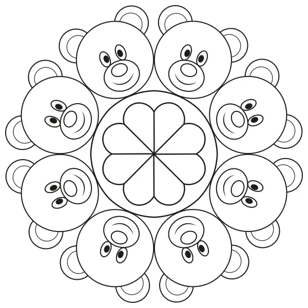Mandala – Knuffels | Online kleurplaten voor kinderen