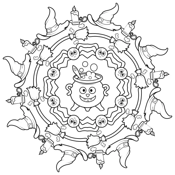 Halloween-mandala | Online kleurplaten voor kinderen