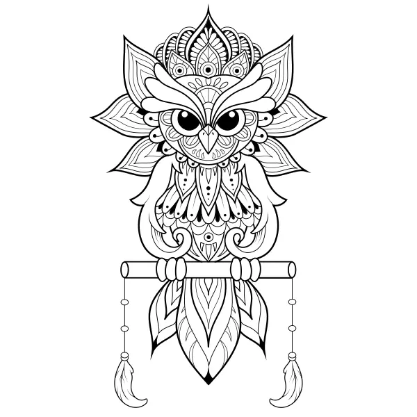 Uil-mandala | Online kleurplaten voor kinderen