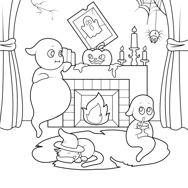Spookhuis | Online kleurplaten voor kinderen