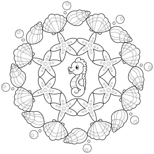 Schelpenmandala | Online kleurplaten voor kinderen