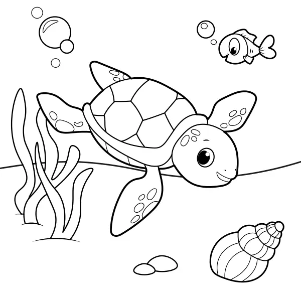 Zeeschildpad | Online kleurplaten voor kinderen