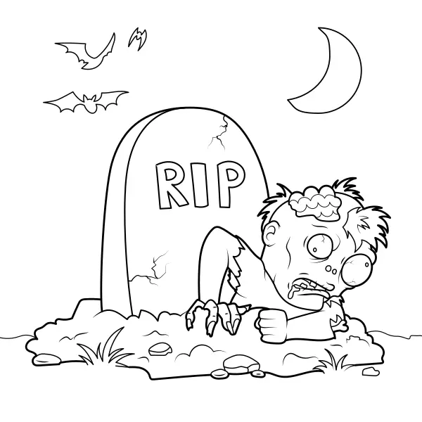 Halloween-zombietje | Online kleurplaten voor kinderen