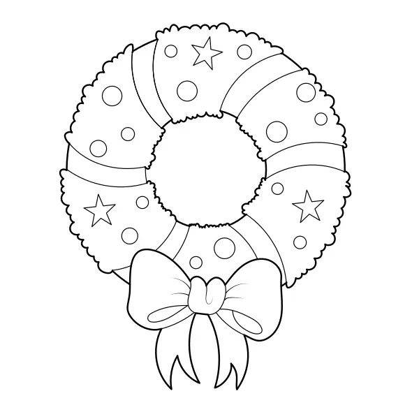 Kerstkrans | Online kleurplaten voor kinderen