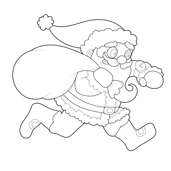 De Kerstman heeft haast | Online kleurplaten voor kinderen