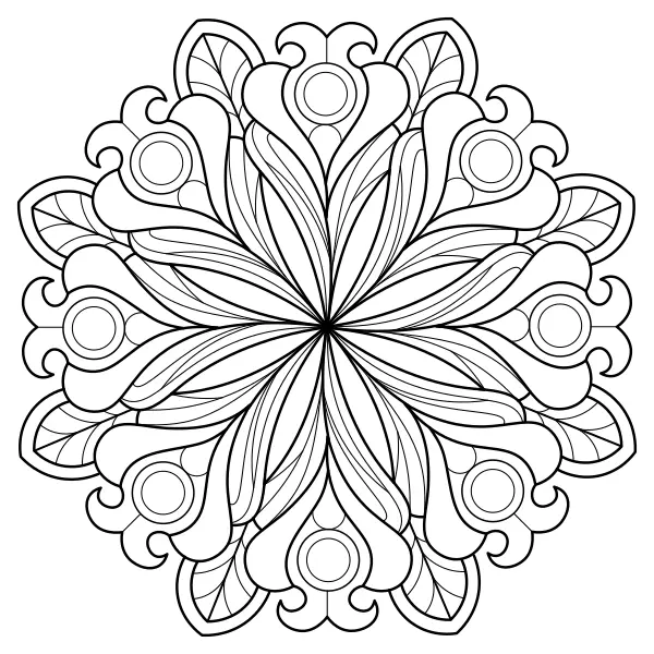 Bloemenmandala | Online kleurplaten voor kinderen