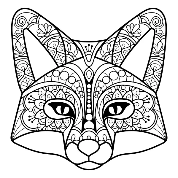 Mandala – Vos | Online kleurplaten voor kinderen