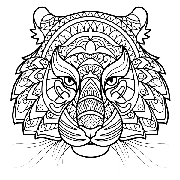 Mandala – Tijger | Online kleurplaten voor kinderen