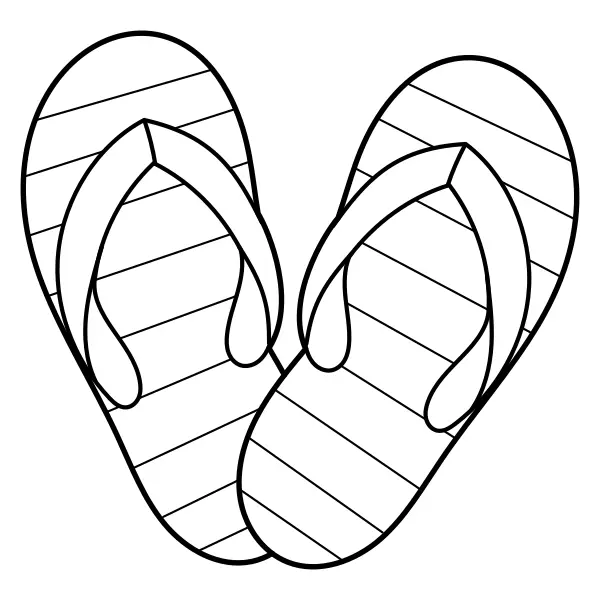 Strandslippers | Online kleurplaten voor kinderen