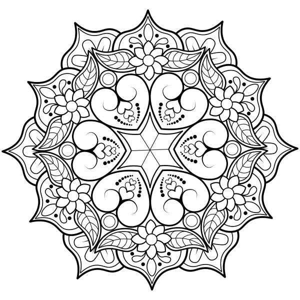 Romantische mandala | Online kleurplaten voor kinderen