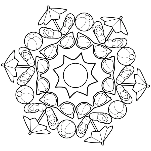 Zomermandala | Online kleurplaten voor kinderen
