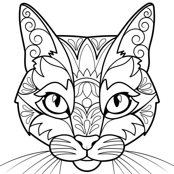Mandala – Kat | Online kleurplaten voor kinderen