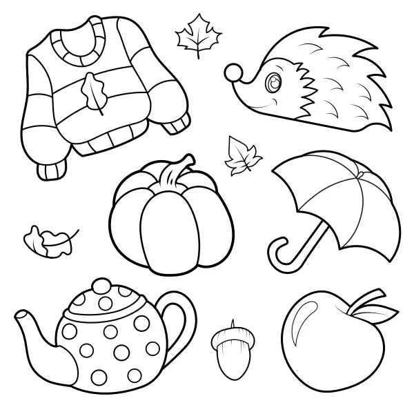 Herfstmotieven | Online kleurplaten voor kinderen
