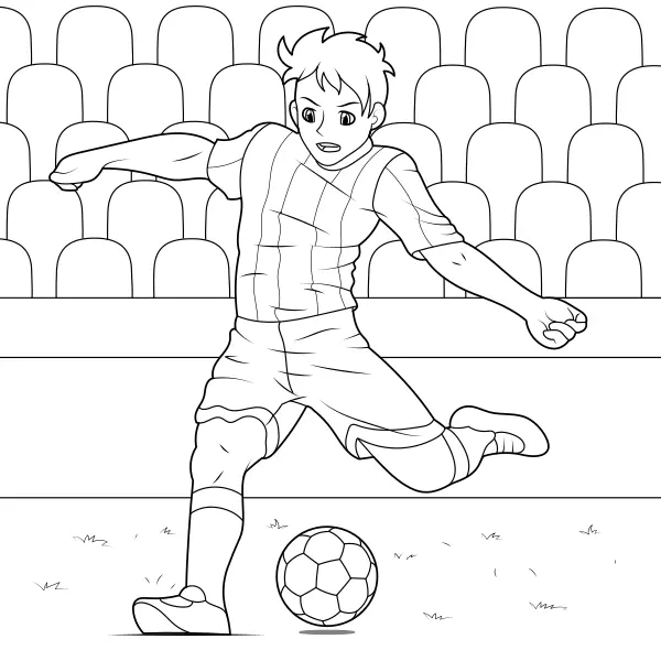Voetballer | Online kleurplaten voor kinderen