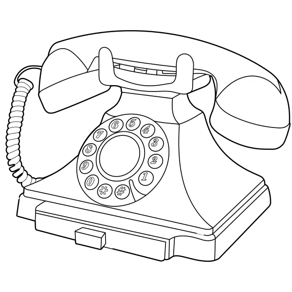 Vintage telefoon | Online kleurplaten voor kinderen