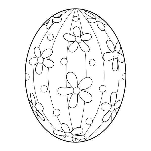 Paasei – met bloemen | Online kleurplaten voor kinderen