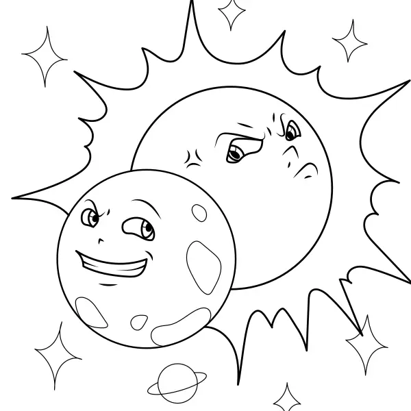 Zonsverduistering | Online kleurplaten voor kinderen