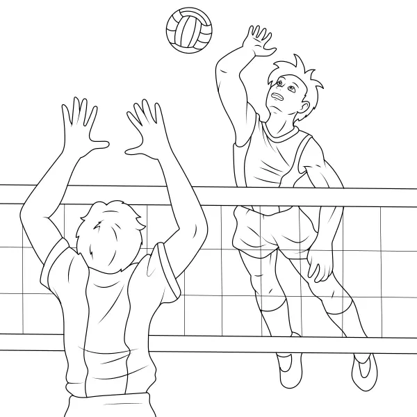 Volleybalspelers | Online kleurplaten voor kinderen