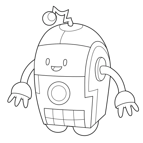 Ronde robot | Online kleurplaten voor kinderen