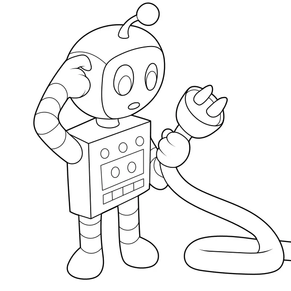 Robot met stekker | Online kleurplaten voor kinderen