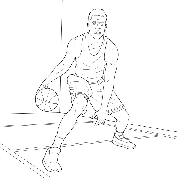 Basketbalspeler | Online kleurplaten voor kinderen