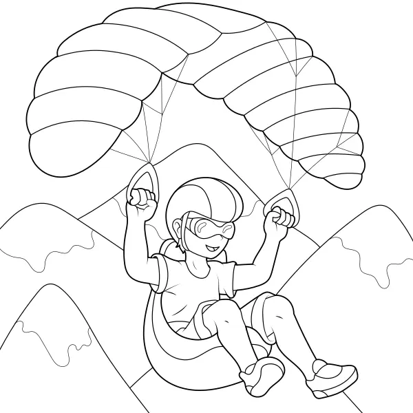 Paraglider | Online kleurplaten voor kinderen