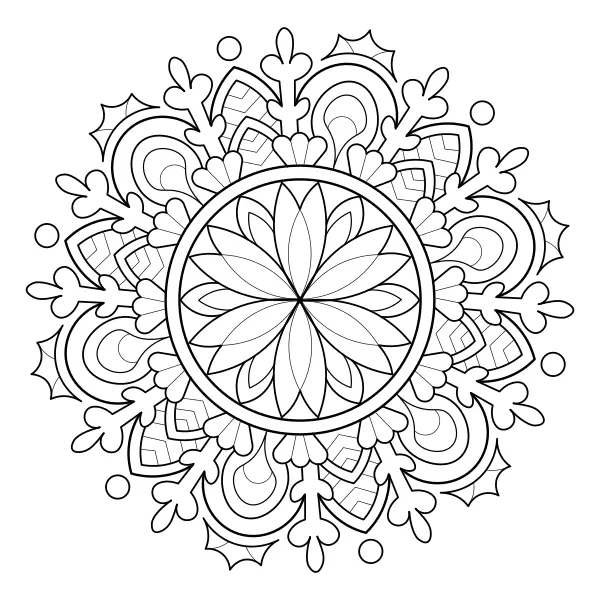 Mandala – winterbloem | Online kleurplaten voor kinderen