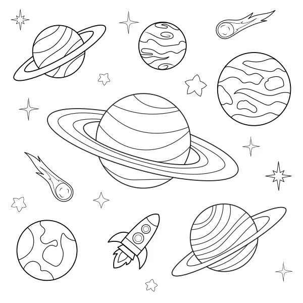 Het heelal | Online kleurplaten voor kinderen