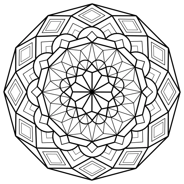 Mandala – geometrisch | Online kleurplaten voor kinderen