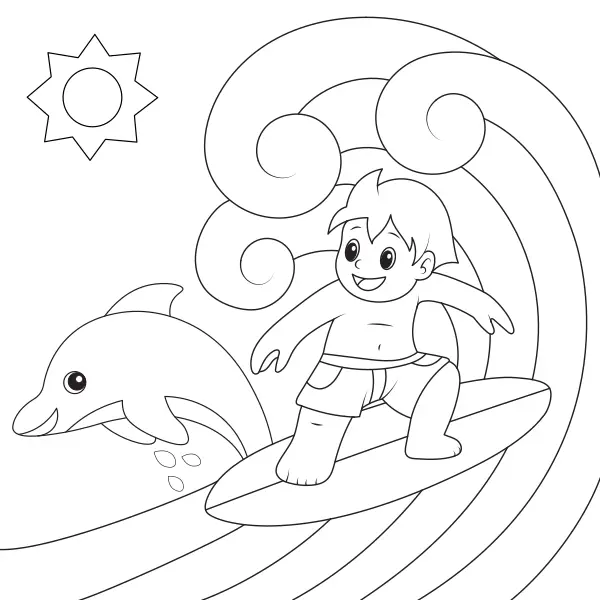 Surfer | Online kleurplaten voor kinderen