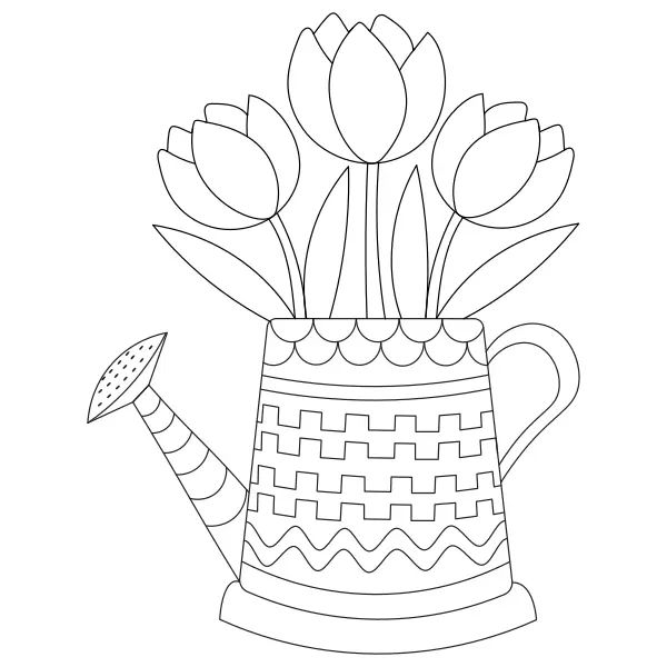 Een vaas met bloemen | Online kleurplaten voor kinderen