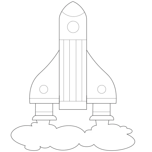 De lancering van de raket | Online kleurplaten voor kinderen