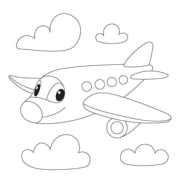 Een vliegtuig in de lucht | Online kleurplaten voor kinderen