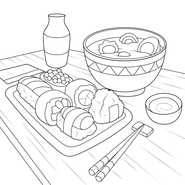 Sushi | Online kleurplaten voor kinderen