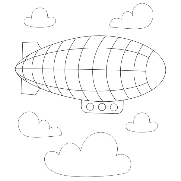 Luchtschip | Online kleurplaten voor kinderen